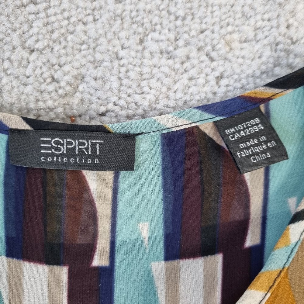 Esprit Abstract Geometric Print Blouse Size M - Picture 6 of 11